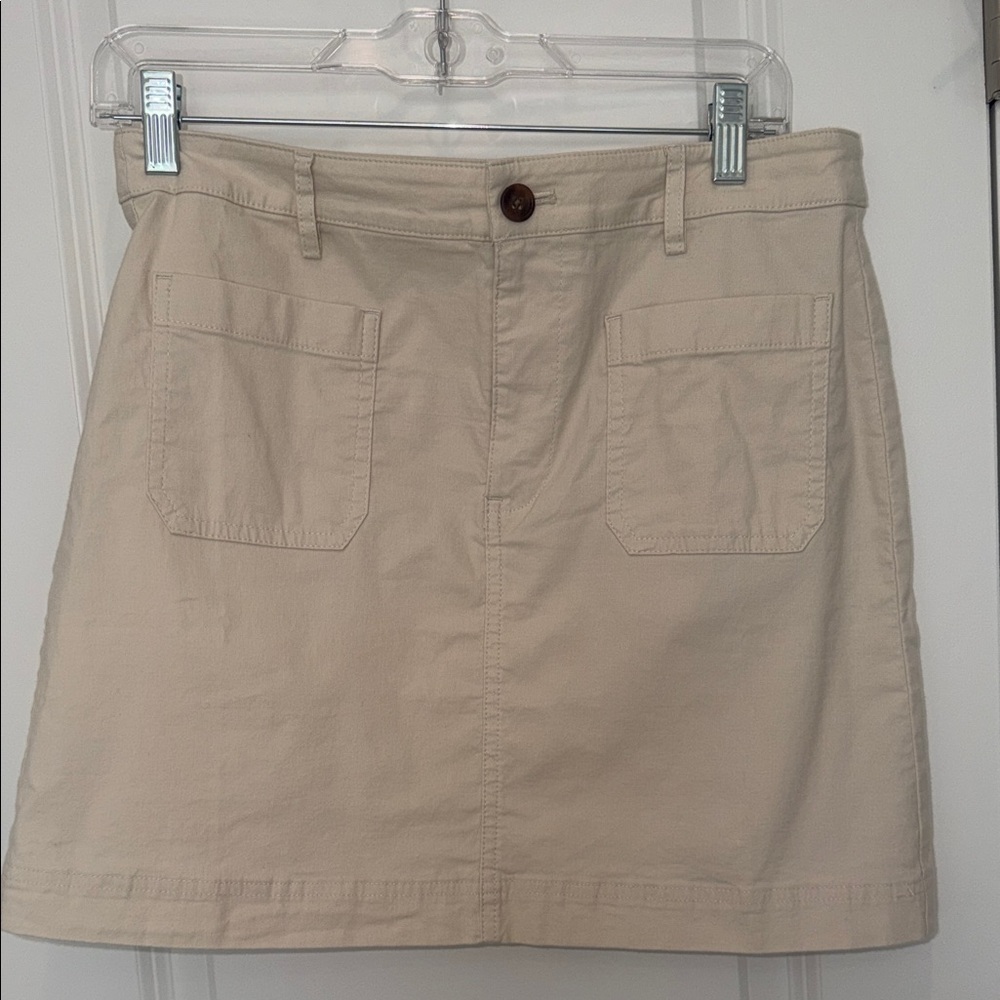 J. Crew Factory Lizzie Patch Pocket Tan Mini Skirt 6 - Picture 3 of 6